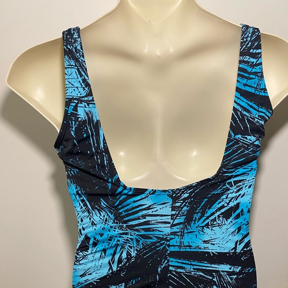 Blue and black one piece swimming suit - Picture 2 of 3